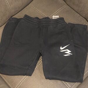 Nike Kids Black Sweatpants with White Logo